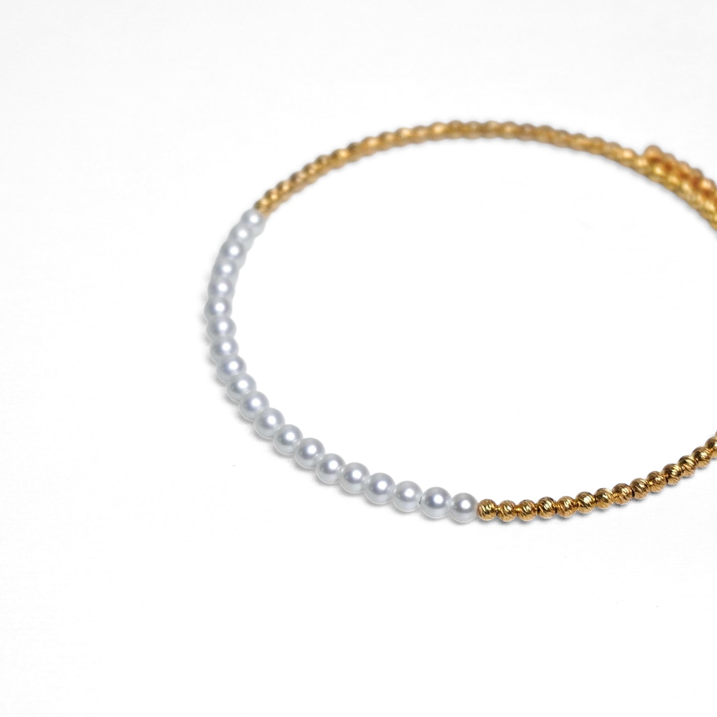 Baby Pearl Metal Beads Bangle
