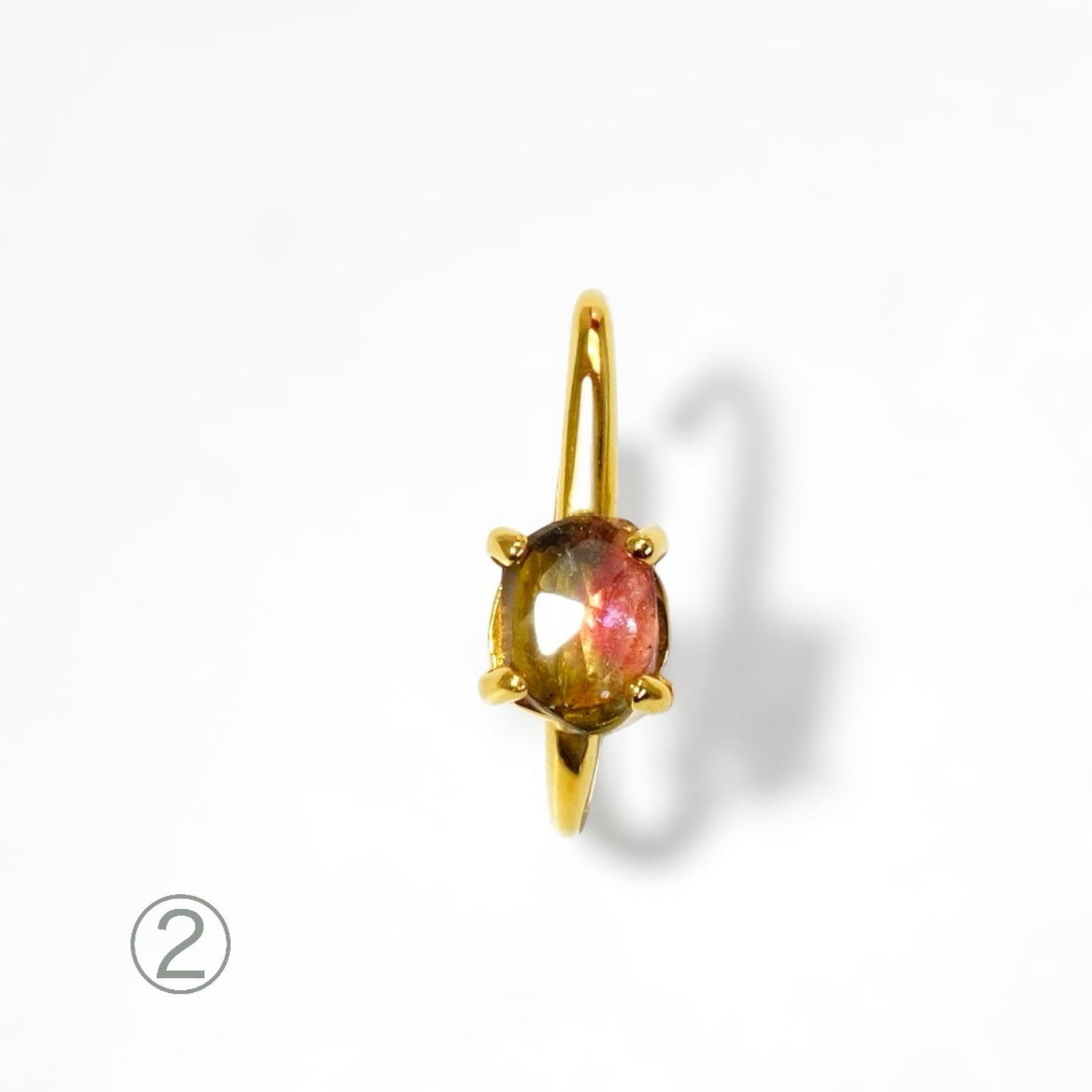 Watermelon Tourmaline Ear Cuff