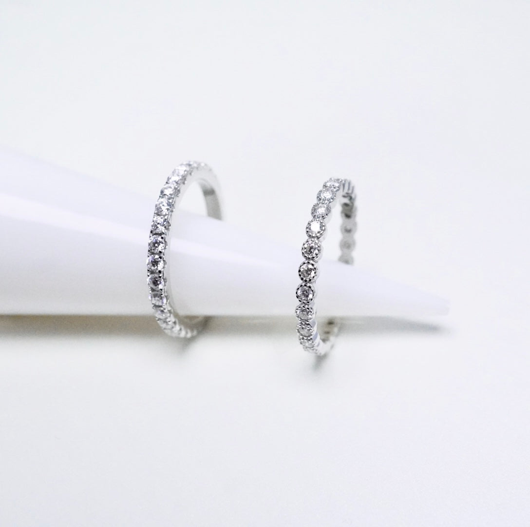 Moissanite Milgrain Design Eternity Ring