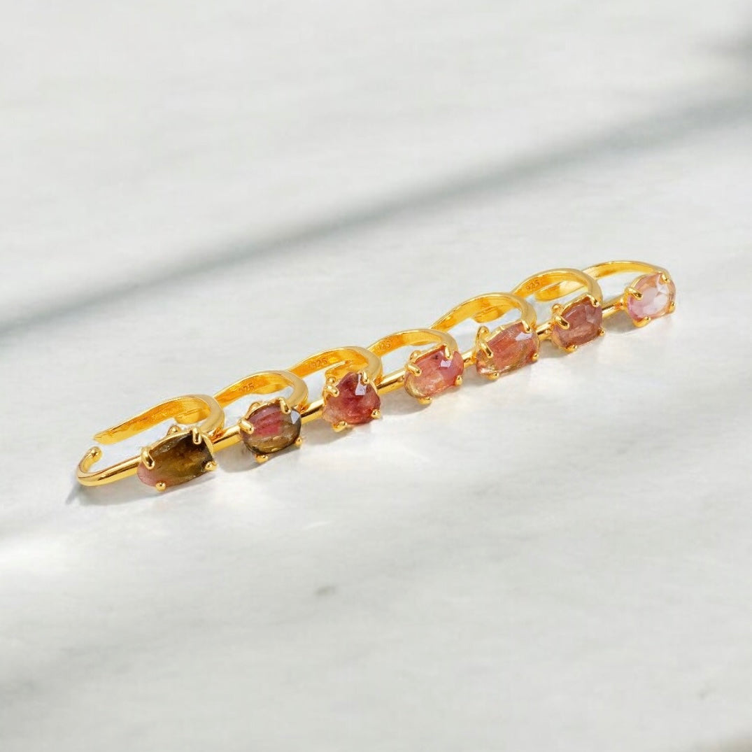Watermelon Tourmaline Ear Cuff