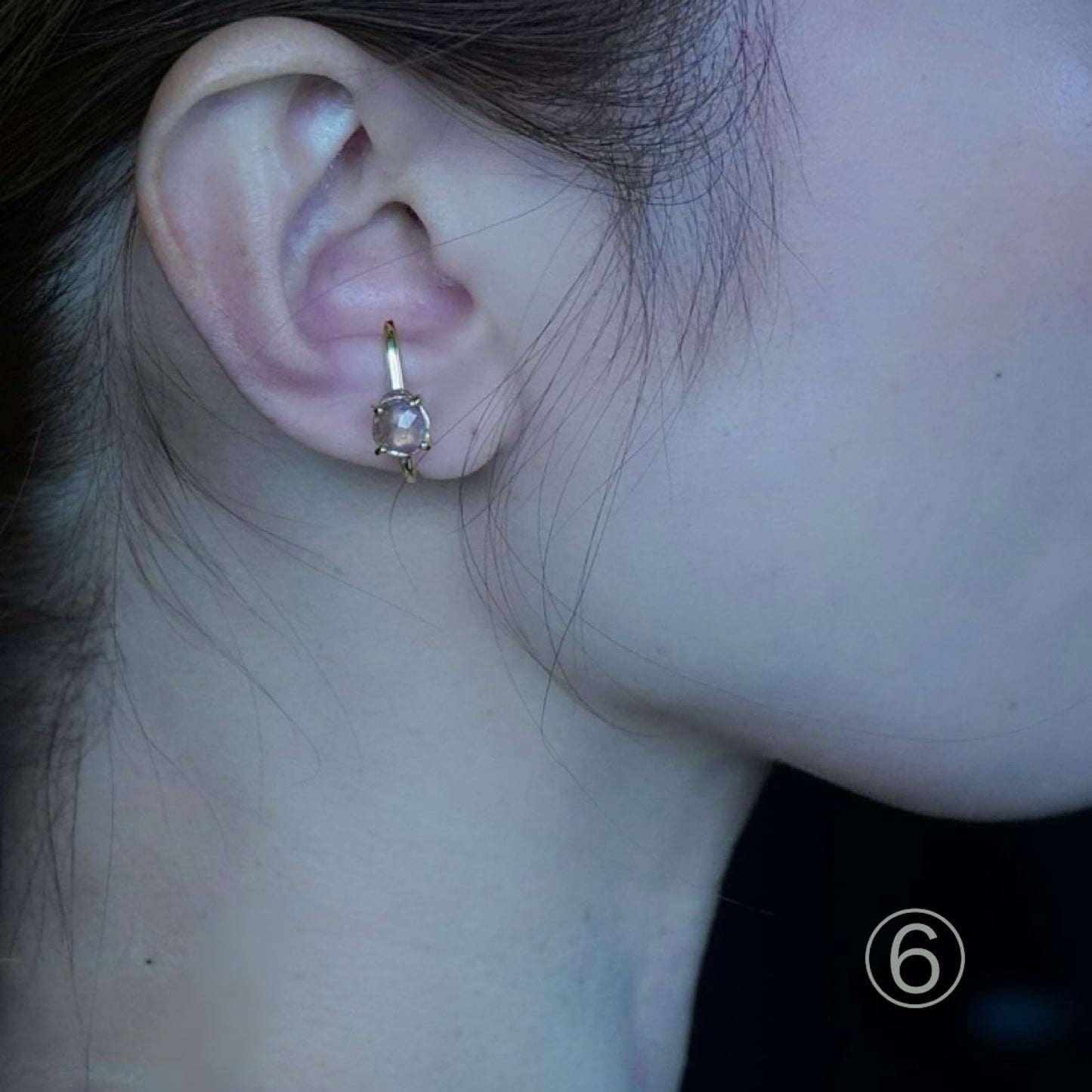 Watermelon Tourmaline Ear Cuff