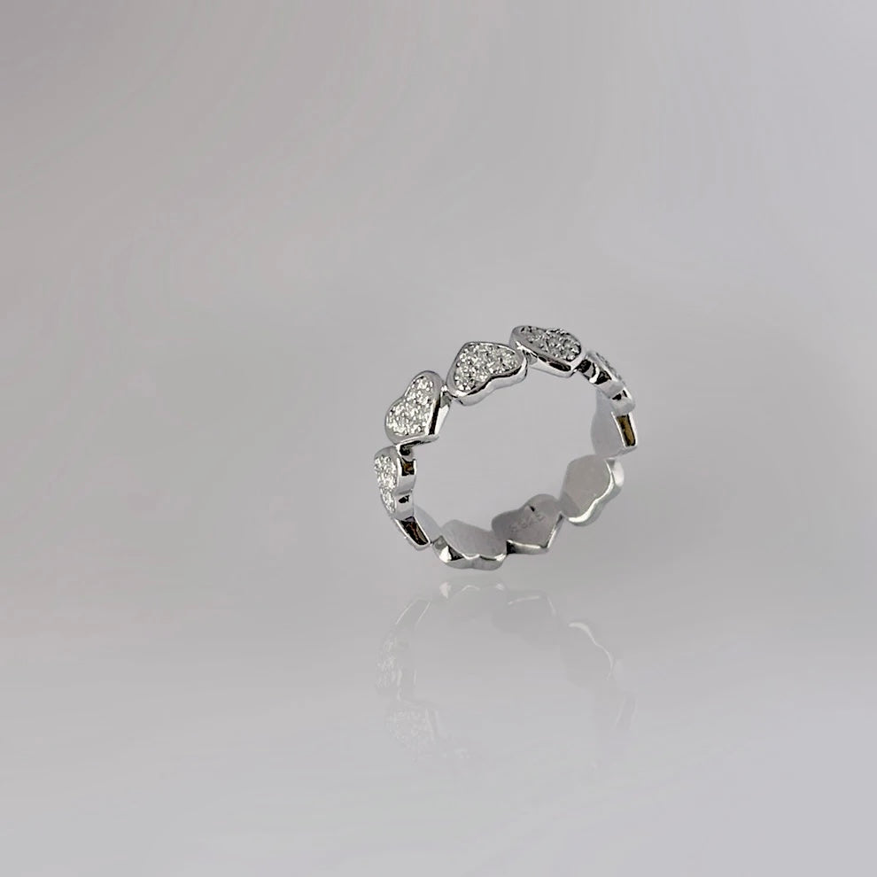 Pave Moissanite Full Heart Ring