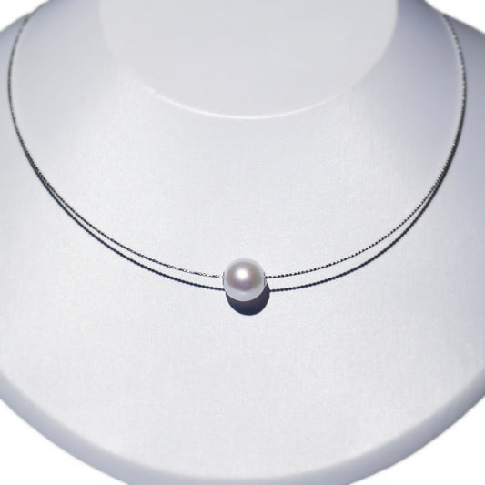 Pearl Through Omega Necklace