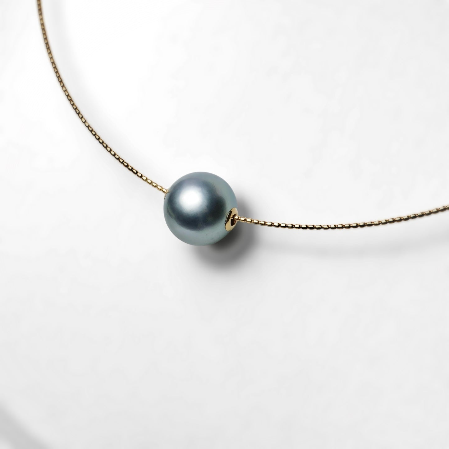 Tahitian Pearl Through Omega Necklace