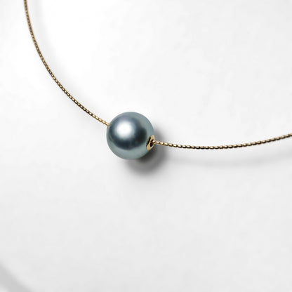 Tahitian Pearl Through Omega Necklace