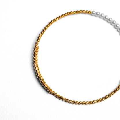 Baby Pearl Metal Beads Bangle