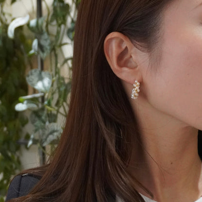 Petit Pearl Hoop Bouquet Pierce