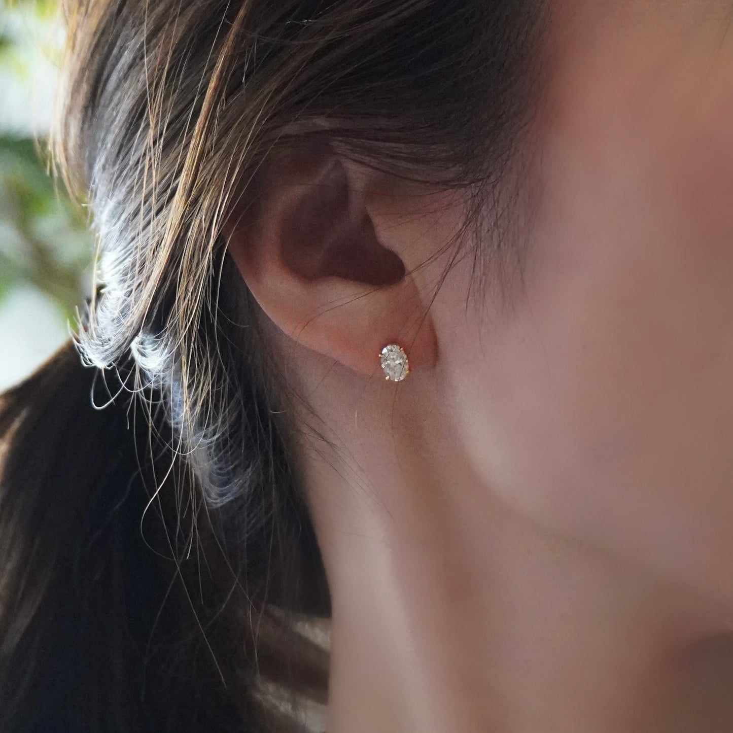 Moissanite Oval Cut Pierce