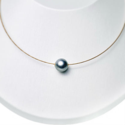 Tahitian Pearl Through Omega Necklace