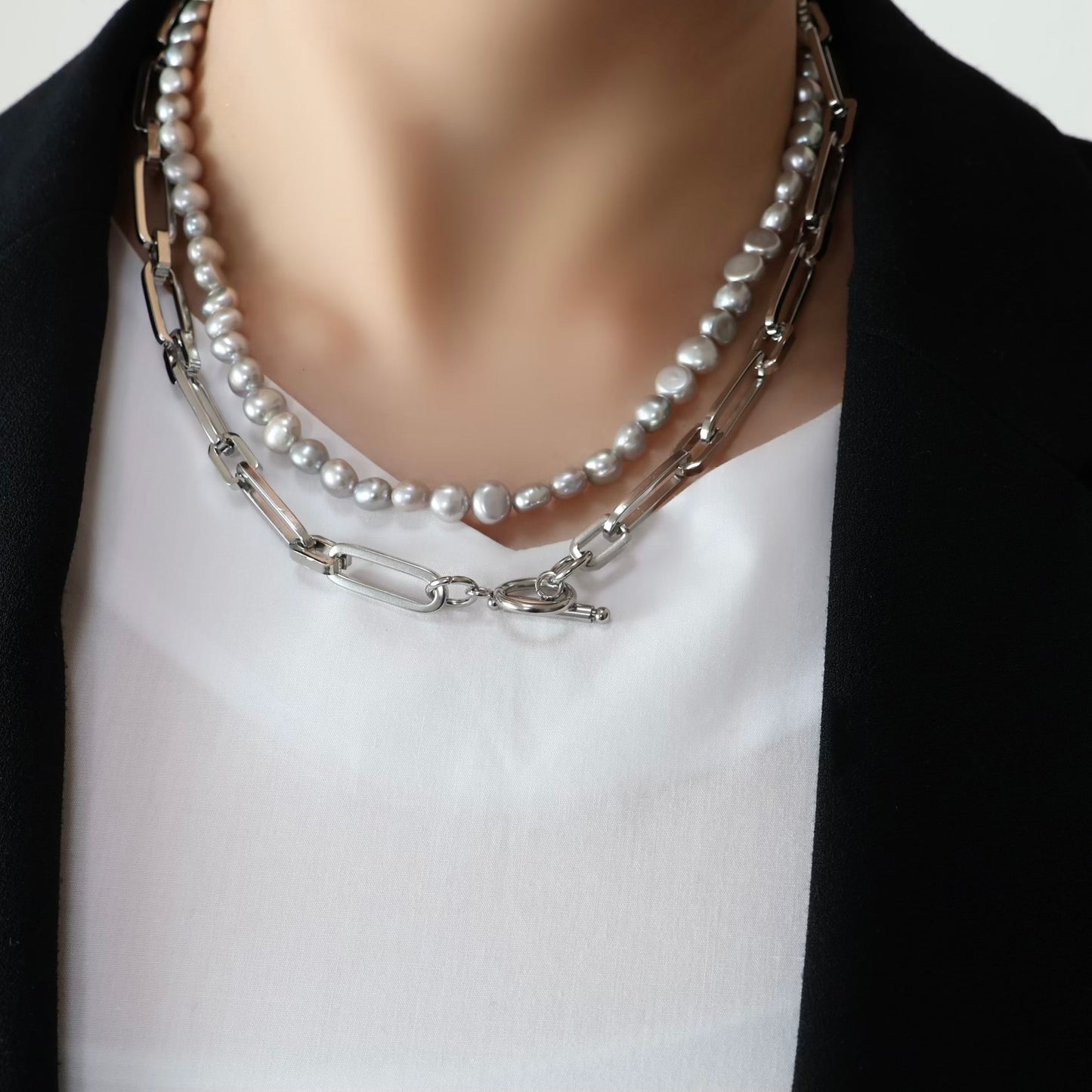 Silver Pearl Necklace