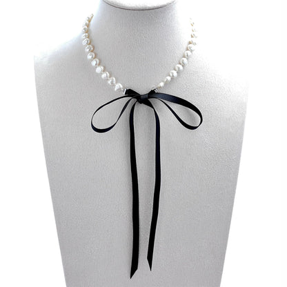 Baroque Pearl Ribbon Choker