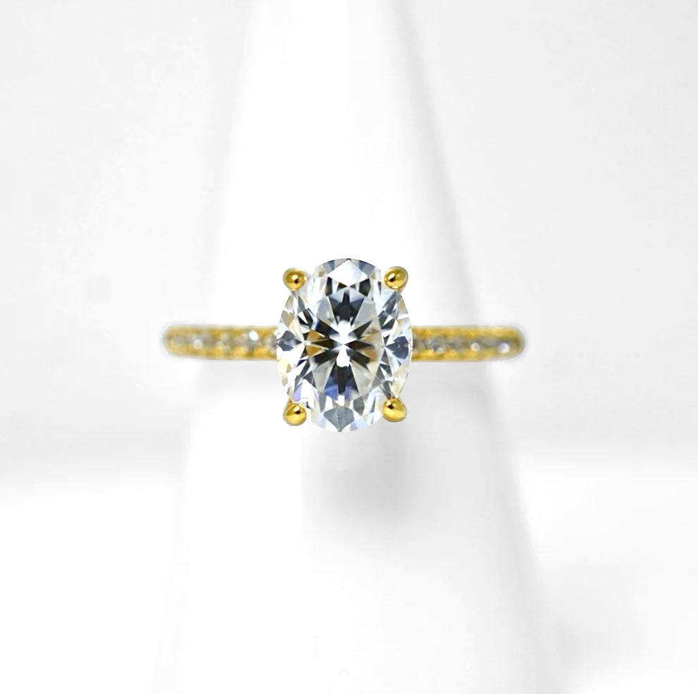Moissanite Oval Shape Half Eternity Ring