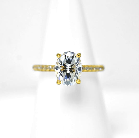 Moissanite Oval Shape Half Eternity Ring