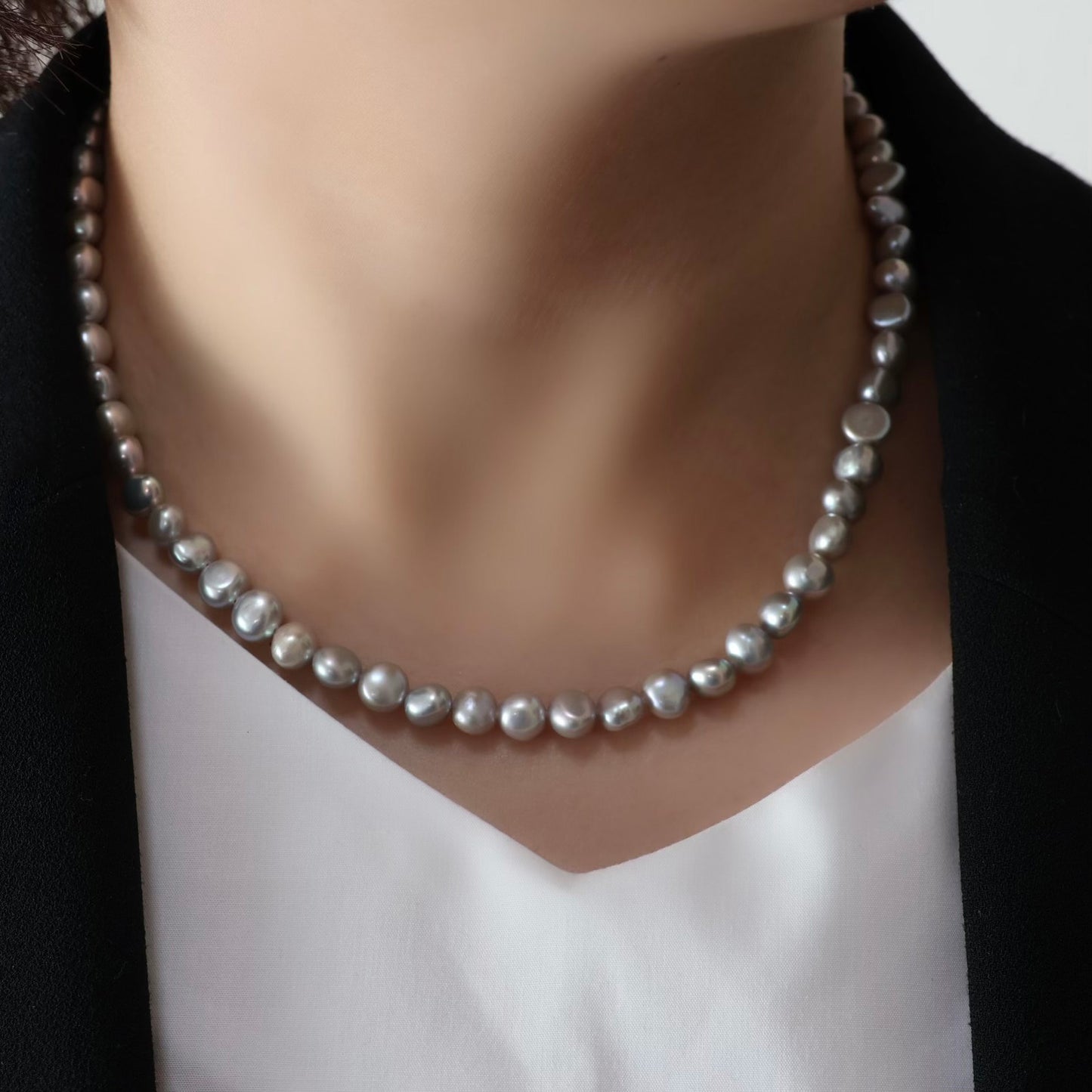 Silver Pearl Necklace