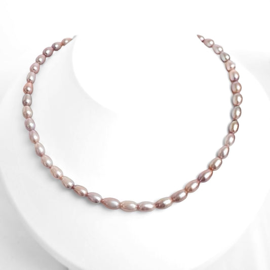 Oval Natural Color Pearl Necklace