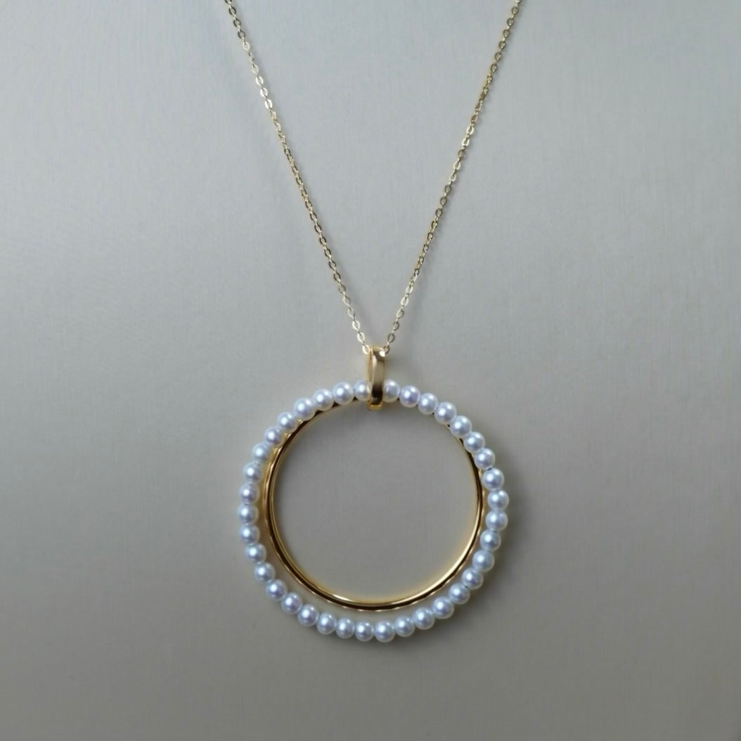 Pearl Double Circle Necklace