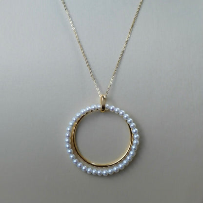 Pearl Double Circle Necklace