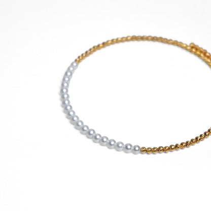 Baby Pearl Metal Beads Bangle