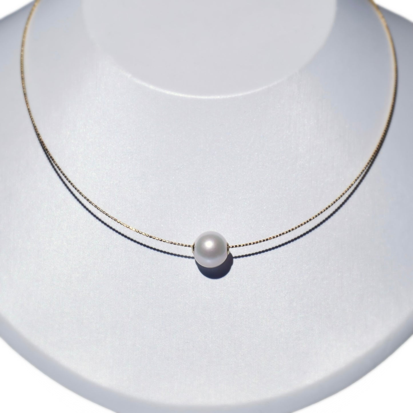 Pearl Through Omega Necklace