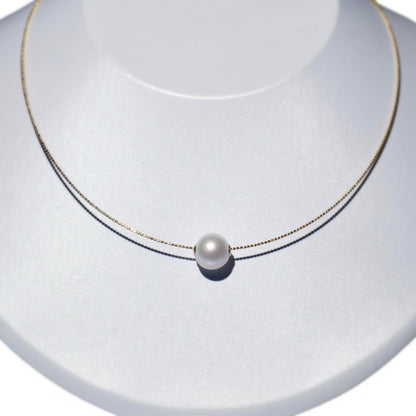 Pearl Through Omega Necklace
