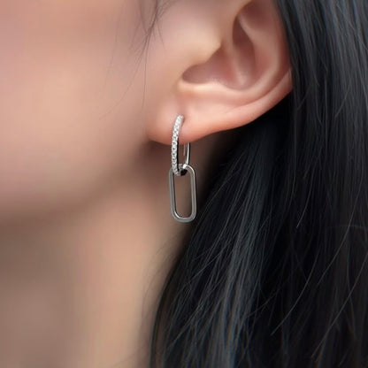 Moissanite Double Hoop 2way Pierce