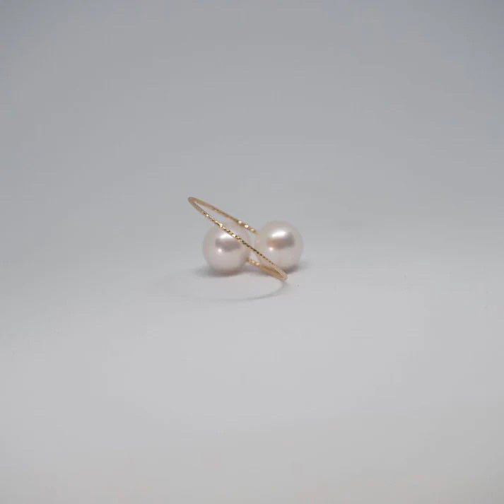 Double Pearl Gold Ring