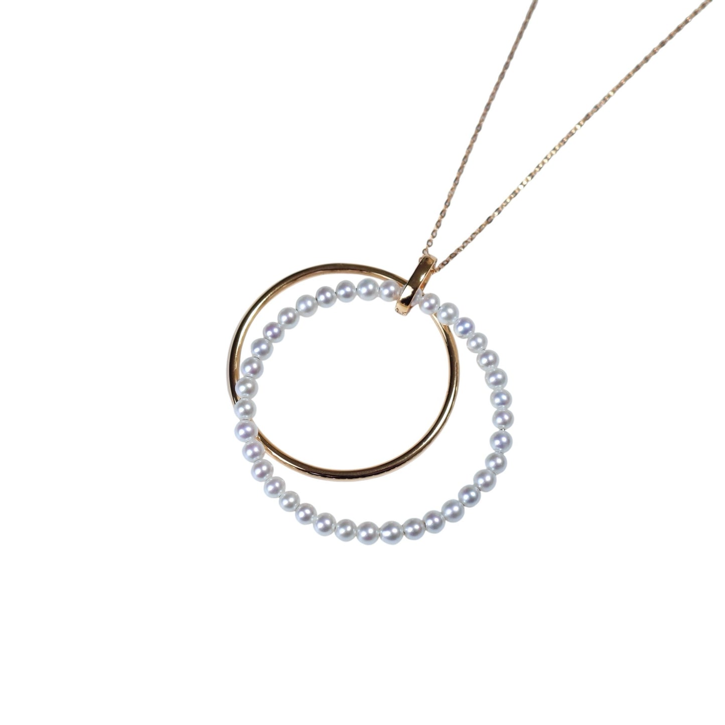 Pearl Double Circle Necklace
