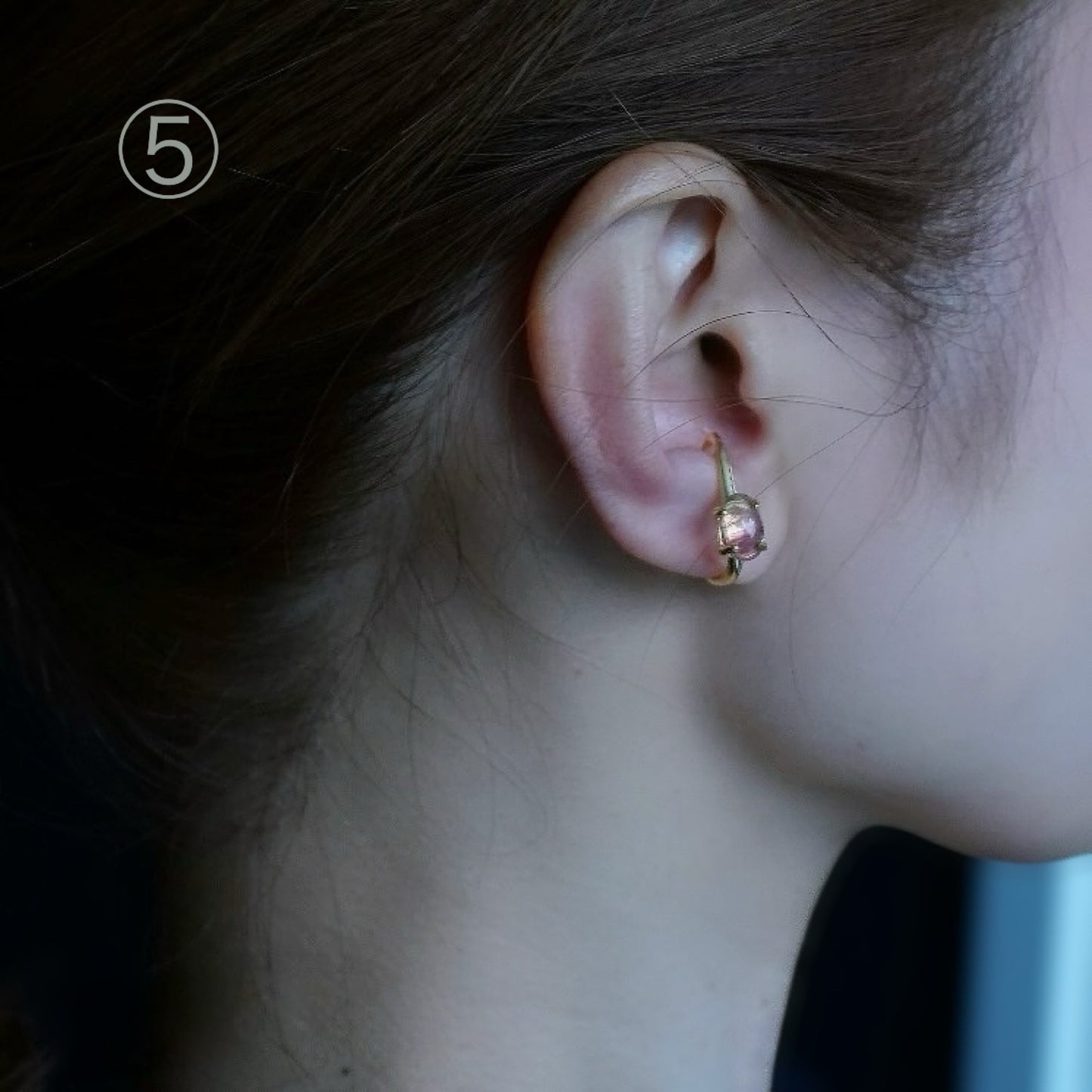 Watermelon Tourmaline Ear Cuff