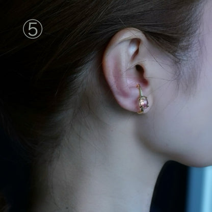 Watermelon Tourmaline Ear Cuff