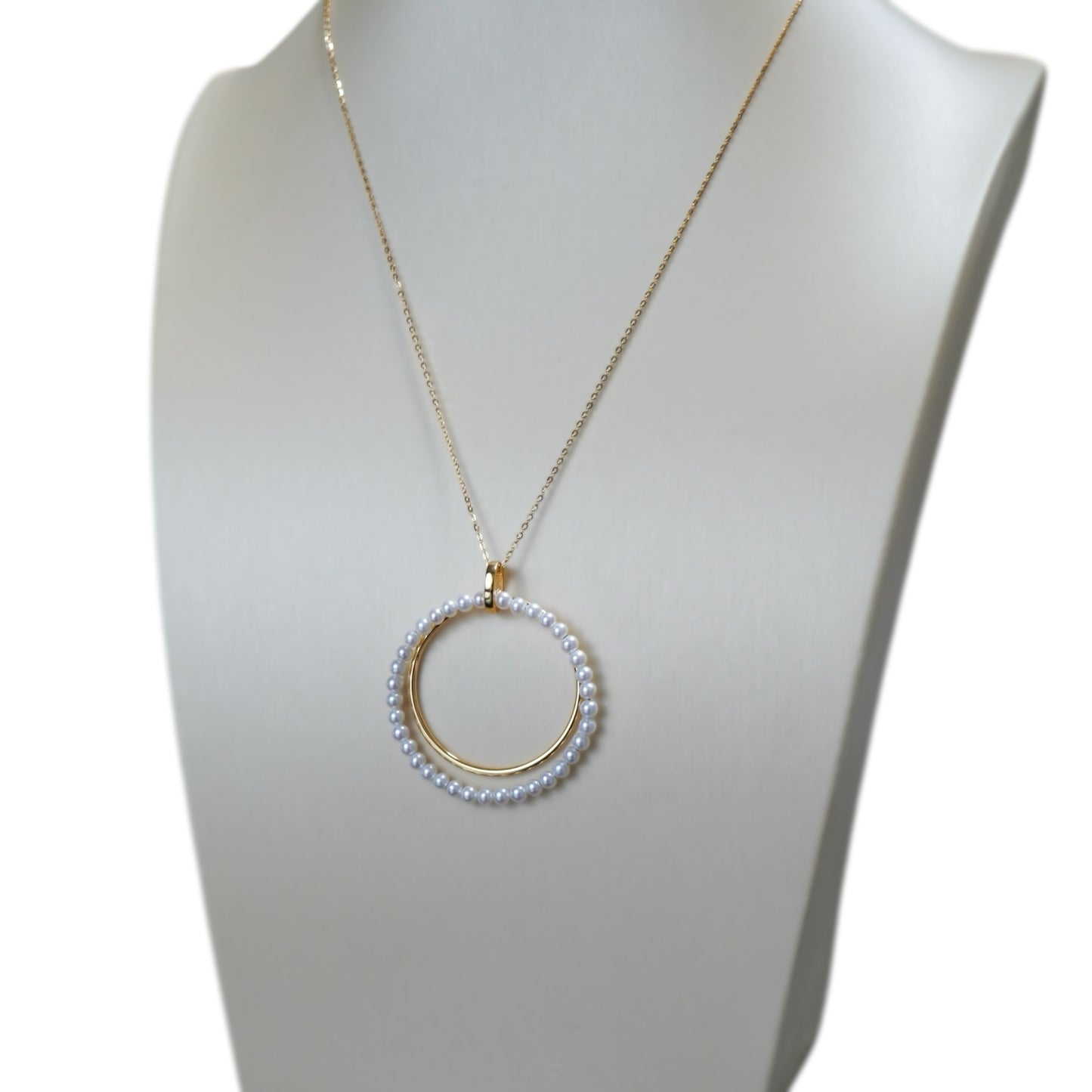 Pearl Double Circle Necklace