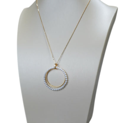 Pearl Double Circle Necklace