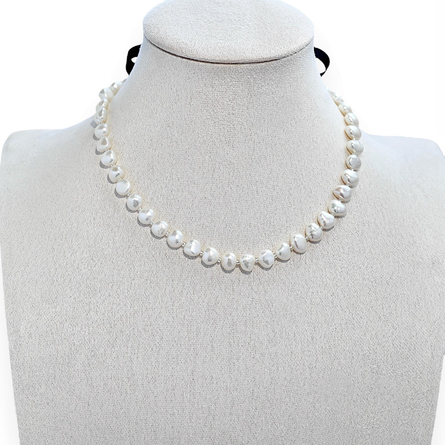 Baroque Pearl Ribbon Choker
