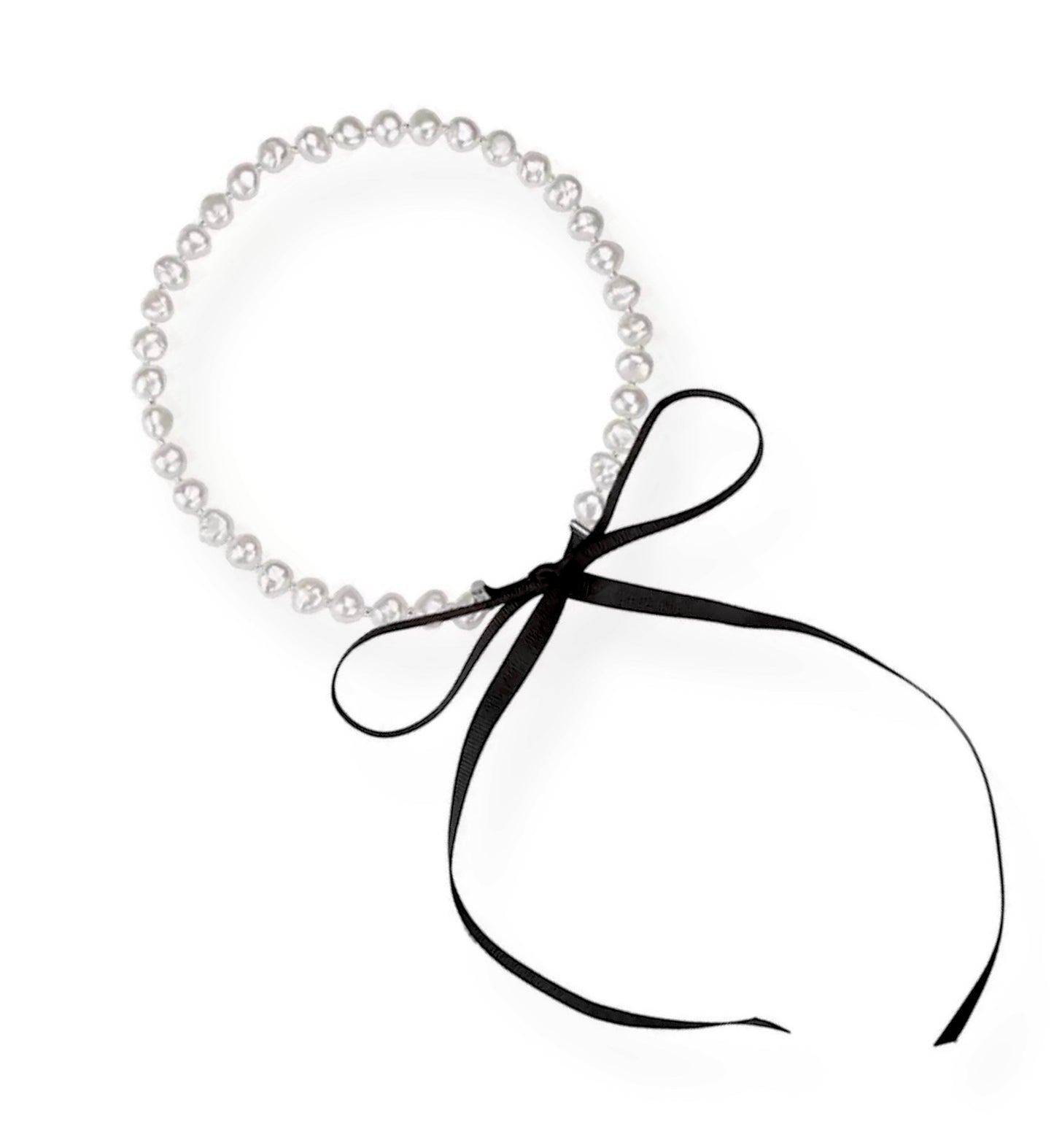 Baroque Pearl Ribbon Choker