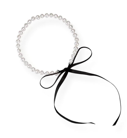 Baroque Pearl Ribbon Choker