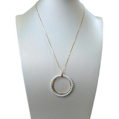 Pearl Double Circle Necklace