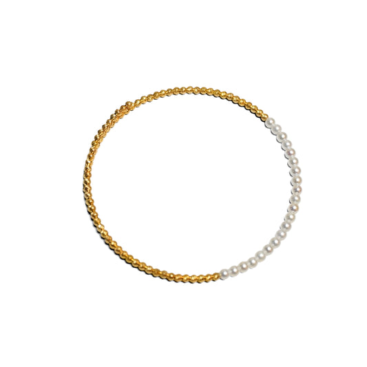 Baby Pearl Metal Beads Bangle