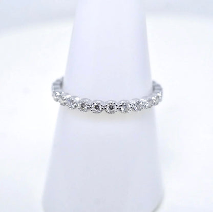 Moissanite Milgrain Design Eternity Ring