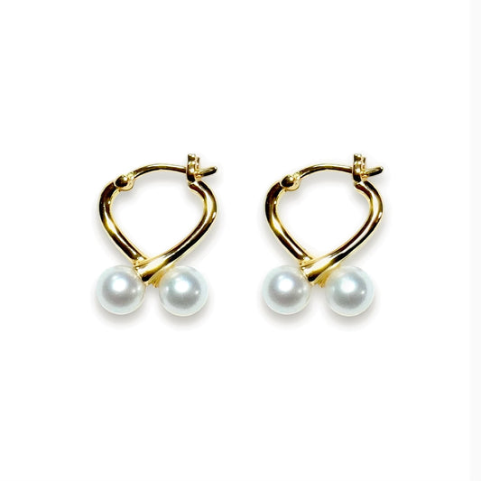 Heart Hoop Pearl Pierce