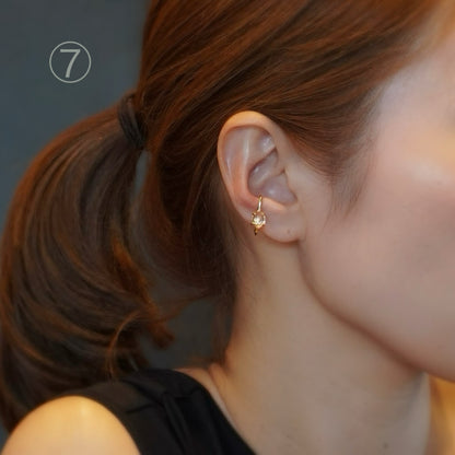 Watermelon Tourmaline Ear Cuff