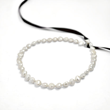 Baroque Pearl Ribbon Choker
