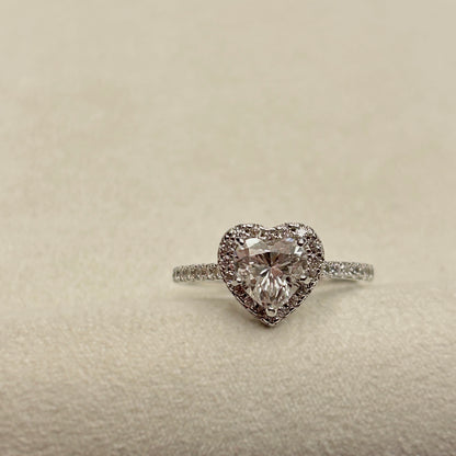 Heart Shape Halo Ring