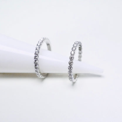 Moissanite Milgrain Design Eternity Ring