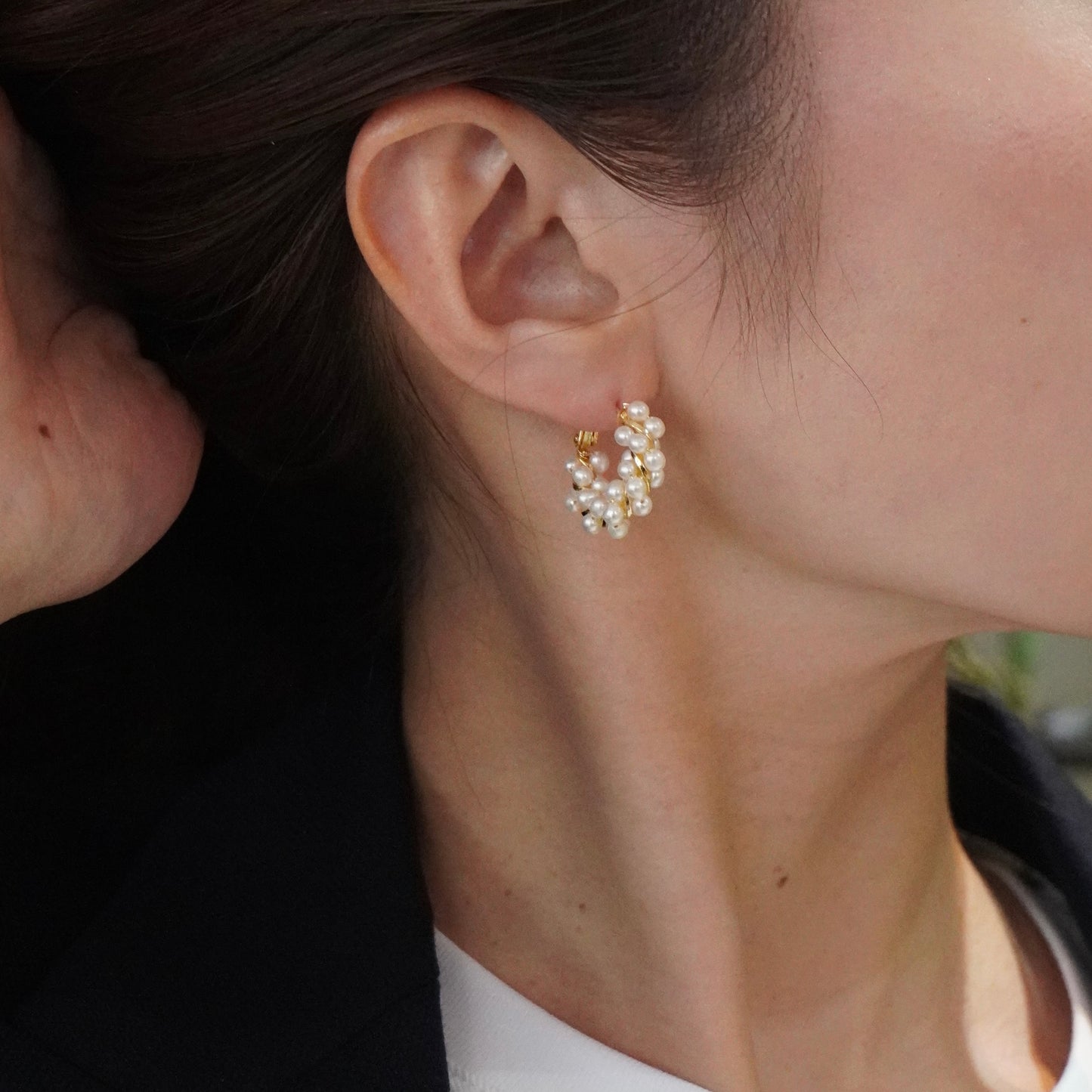 Petit Pearl Hoop Bouquet Pierce