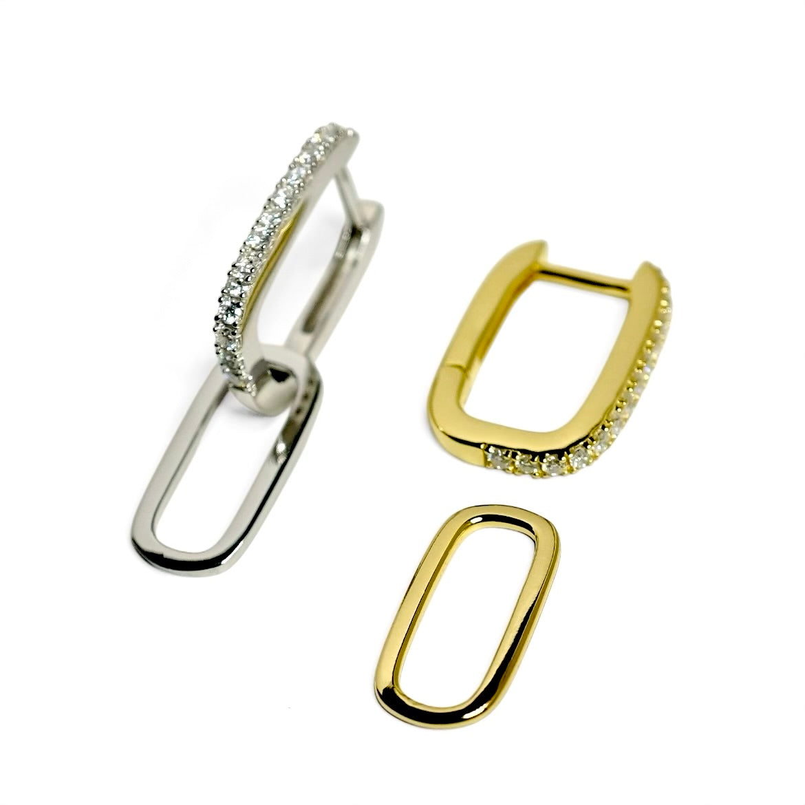 Moissanite Double Hoop 2way Pierce