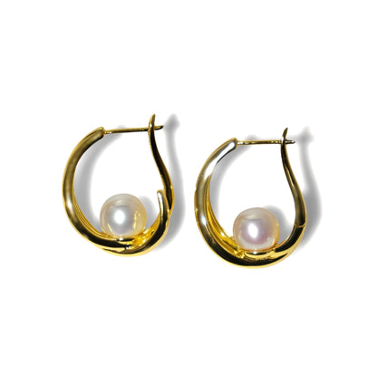 Pearl Double Hoop Pierce