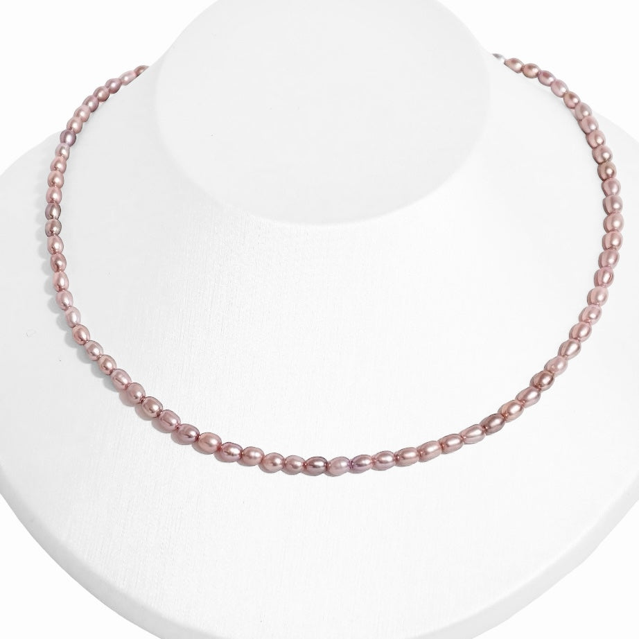 Mini Oval Natural Color Pearl Necklace