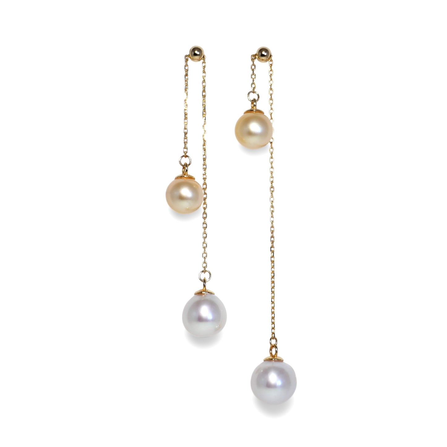 Double pearl Chain pierce