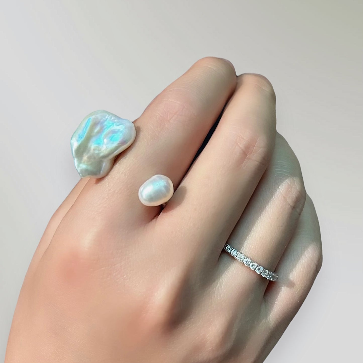 Double Baroque Pearl Ring