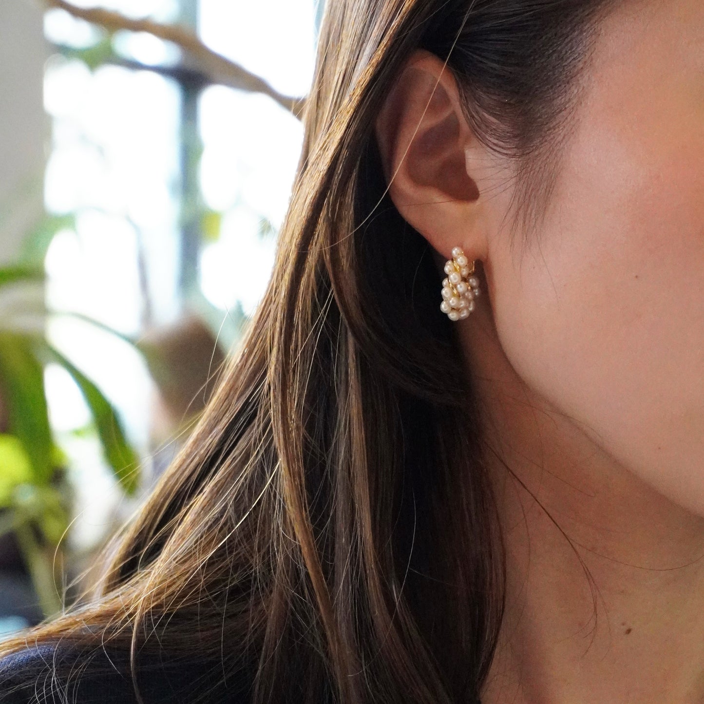 Petit Pearl Hoop Bouquet Pierce