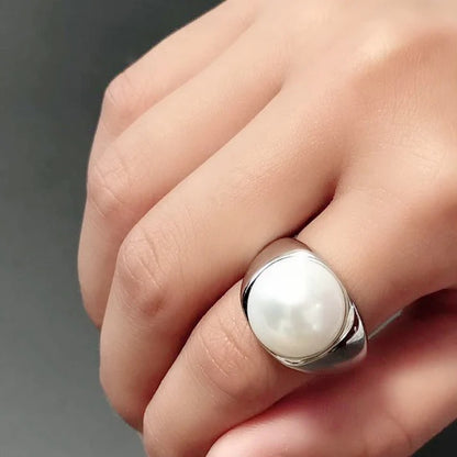 Silver Pearl Ring